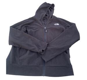 Girl's The North Face Fleece Zip-Up Hoodie - Black - Size Youth XL